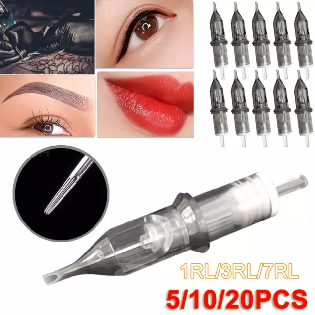 5/10/20PCS Disposable Tattoo Needle Cartridges Sterilized Round Liners Shaders