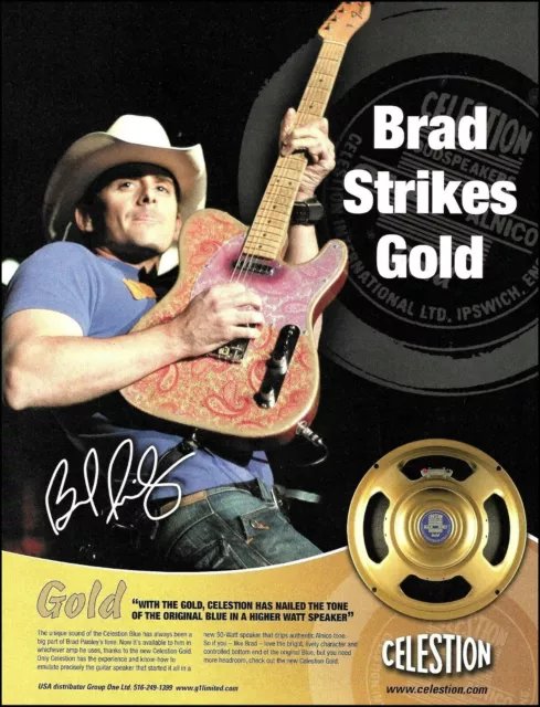 Brad Paisley 2004 Celestion Gold Guitar Amp speaker ad 8 x 11 advertisement