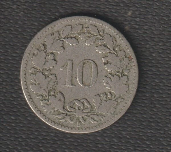Switzerland Coins-  10 Rappen 1895, Circulated