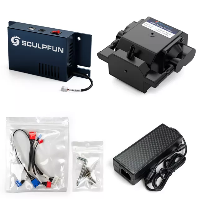 SCULPFUN S9/S10 Automatic Air Assist Kit 12V DC 30L/min Air Pump W/ Air-assisted