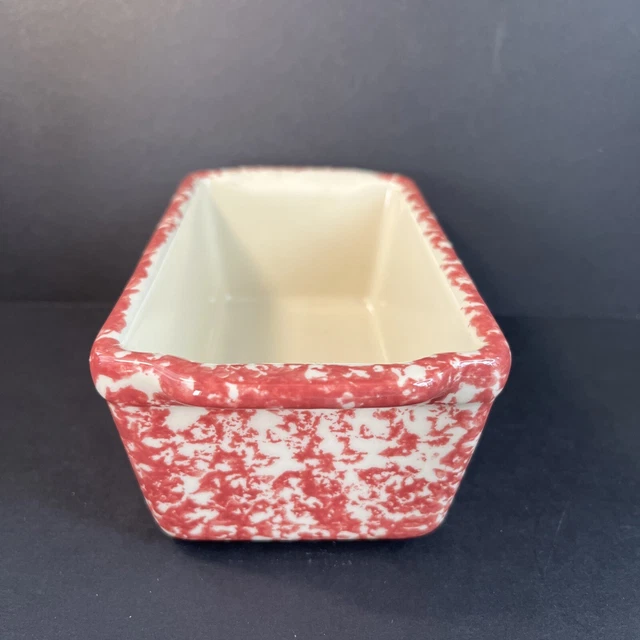 Workshops of Gerald E Henn Cranberry/Pink/Red Spongeware Mini Loaf Pan 2