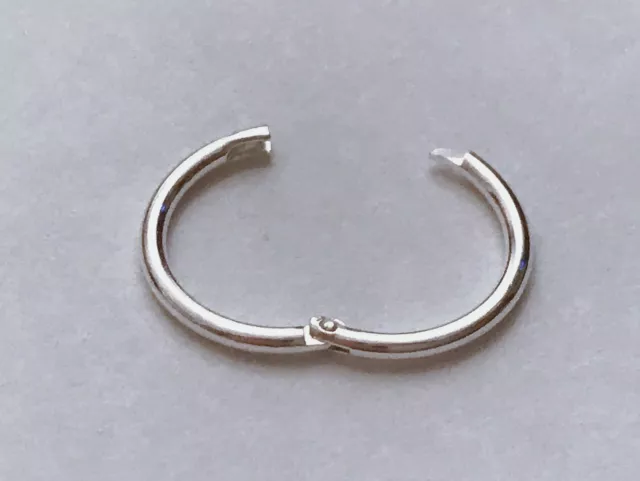 S925 Solid Sterling Silver Hinged Hoop Segment Sleeper Nose Ear Ring Made in AU