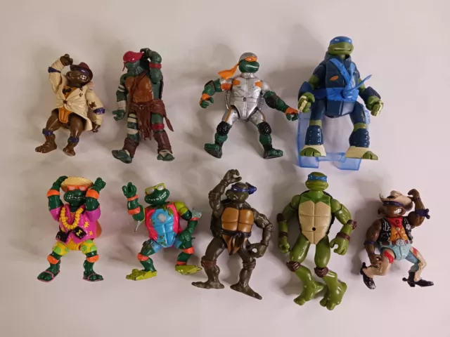 TMNT Action Figures Teenage Mutant Ninja Turtles Lot of 9 some Vintage