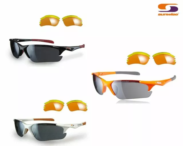 SUNWISE TWISTER Sports Sunglasses Cycle Running Triathlon shades & zip cases