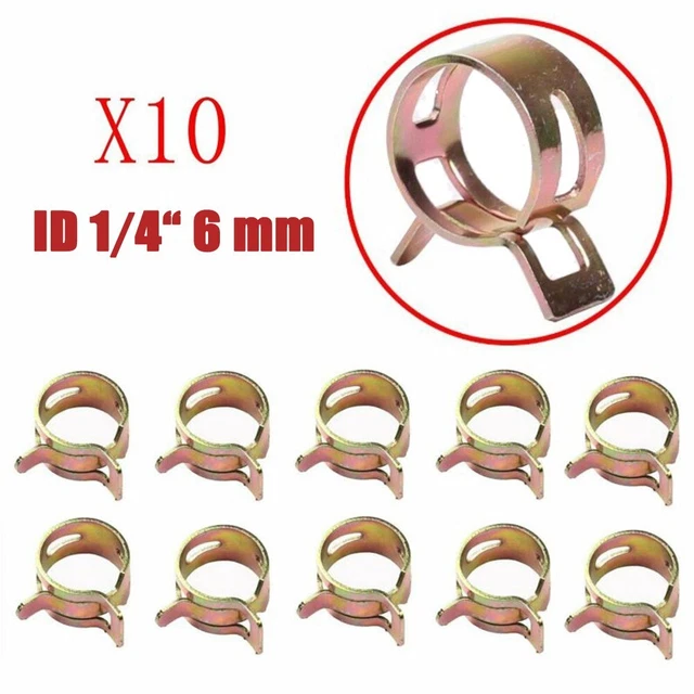 10 pz. clip a molla per 6 mm bassa pressione olio combustibile tubo flessibile colore metallo