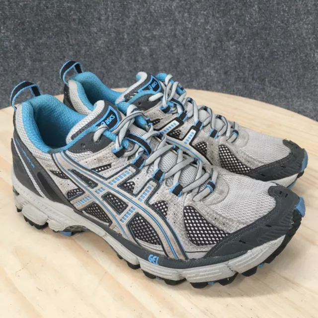 Asics Shoes Womens 9 Gel Kahana 9 Trail Running Sneakers Grey Blue Low Top T0E5N 3