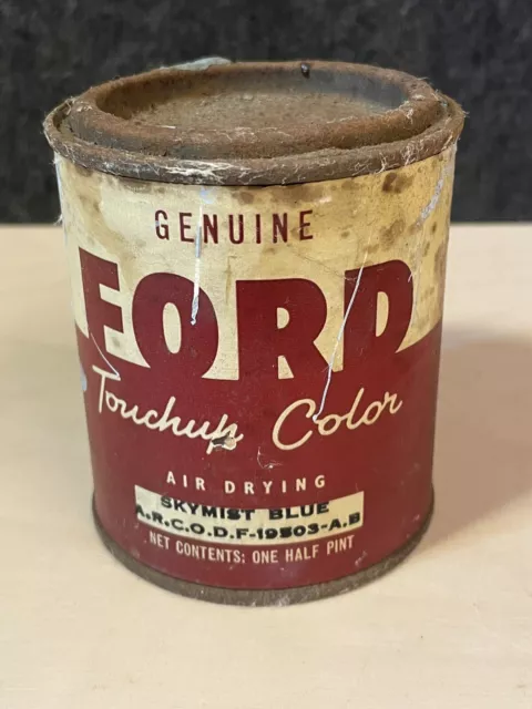 Vintage Genuine Ford Car Touch Up Paint Tin Skymist Blue 1960s Can Old Retro