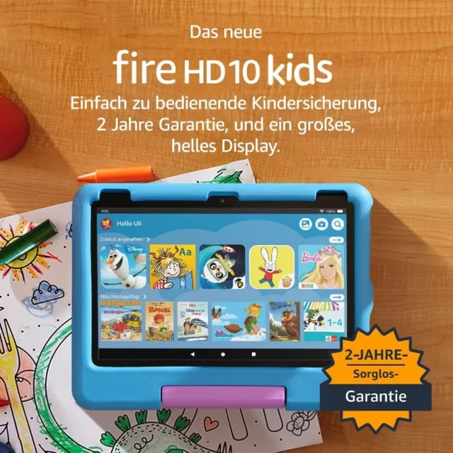 Fire HD 10 Kids-Tablet  für Kinder ab dem Vorschulalter | Mit brillantem 10-Zoll