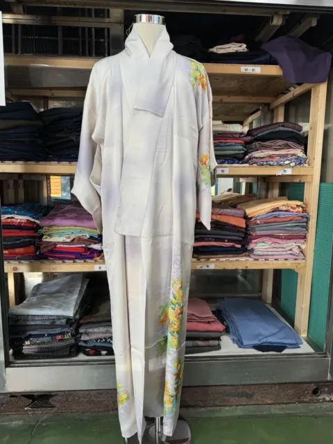 Tsukesage Giapponese Kimono Vintage Seta Abito Cardigan Donna Viola Autentico