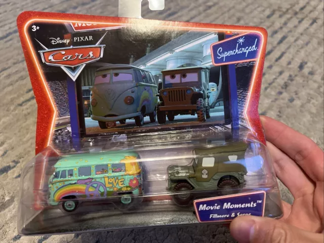 Disney Pixar Cars Movie Moments Fillmore & Sarge Supercharged Rare New by Mattel