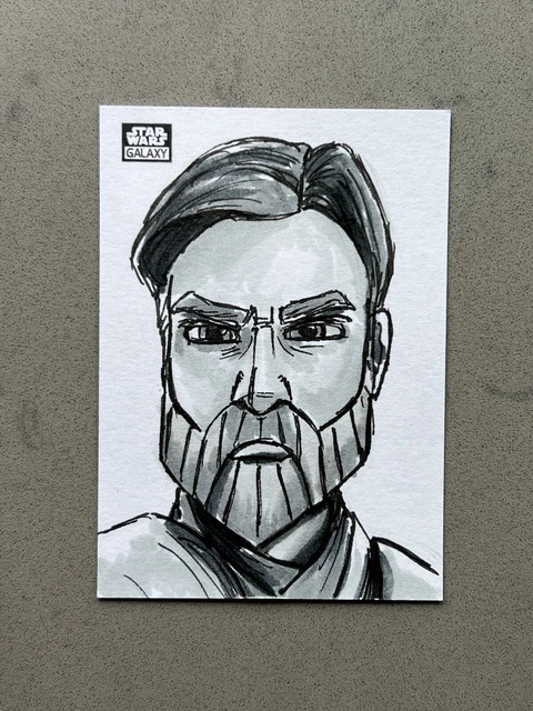 2022 Topps Star Wars Chrome Galaxy Allen Grimes 1/1 Drawn Sketch Obi-Wan Kenobi