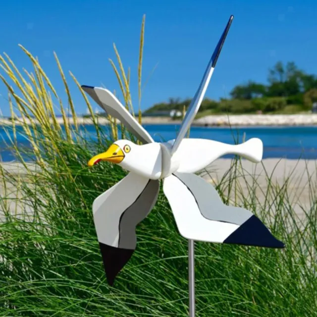 Funny Lovely Durable Whirligig Seagull Windmill Wind Spinner For Garden Kid 2