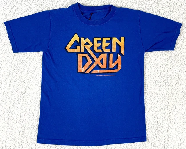 Rare Green Day Music Band Name Blue T-Shirt 2004 Female Small Collectible VTG