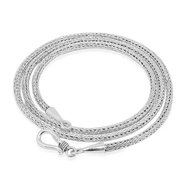 Solid 925 Sterling Silver Bali Tulang Naga SNAKE ROUND CHAIN NECKLACE  - 2.5mm