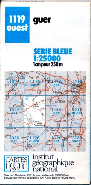carte IGN bleue 1/25000 3026 ouest chalon sur saone edition 3 1991