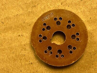 NOS Vintage Cinch Brown 8-Pin Octal Vacuum Tube Socket Adapter Disk (Qty Avail)