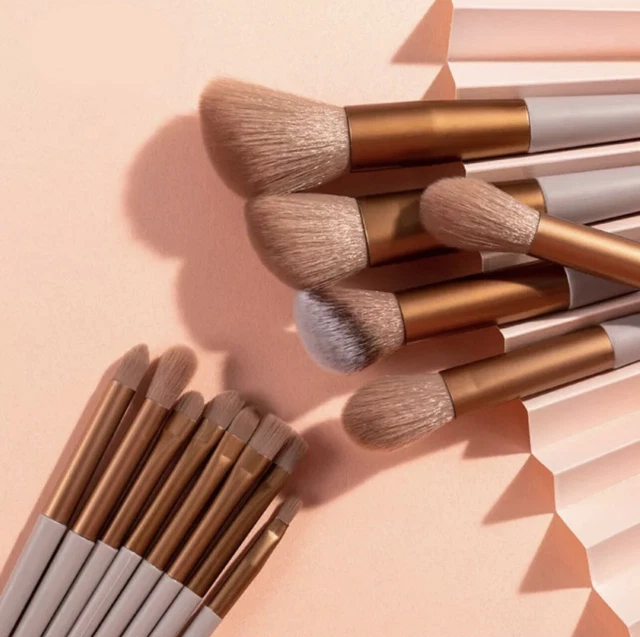 ✅Set 13 Pennelli Make Up Trucco Professionali Ombretto Cipria +Custodia