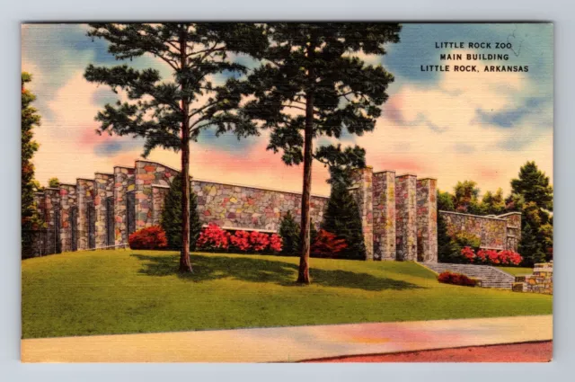 Little Rock AR-Arkansas, Little Rock Zoo Main Building, Antique Vintage Postcard