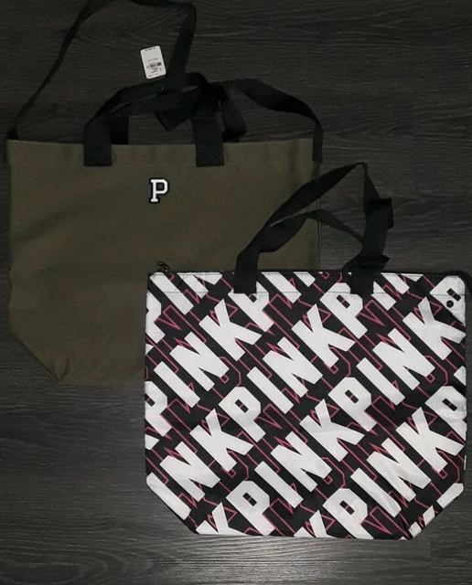 Victorias secret pink canvas tote & cooler set  brand new multi logo