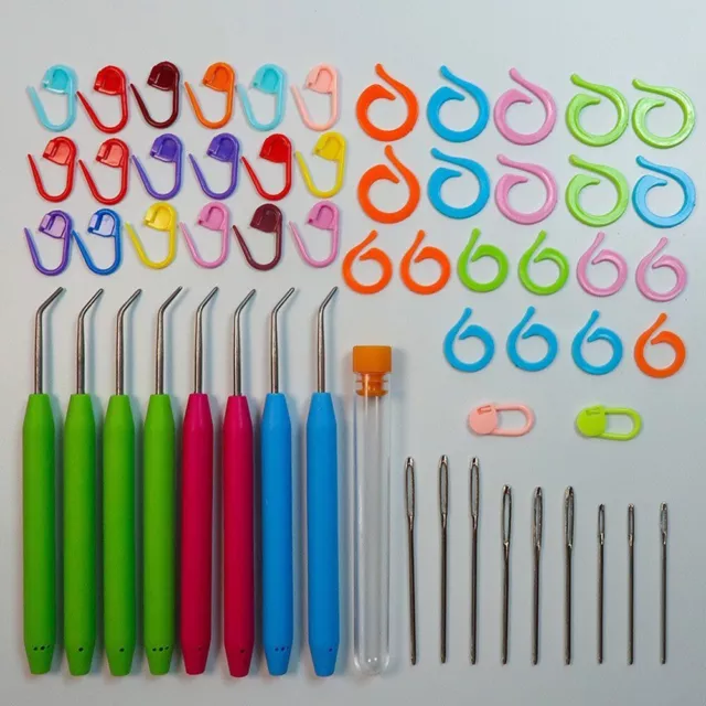 9/57pcs Knitting Loom Hooks Sewing Needles Crochet Stitch Markers Knit Tools Set