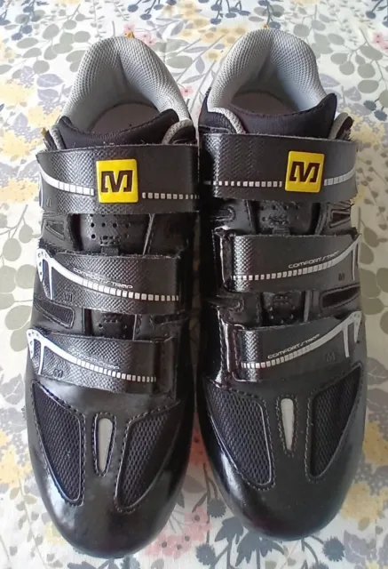 Mavic Mens ErgoRide Cycling Shoes Size 8 (42 EU) Black Grey Contagrip Soles.