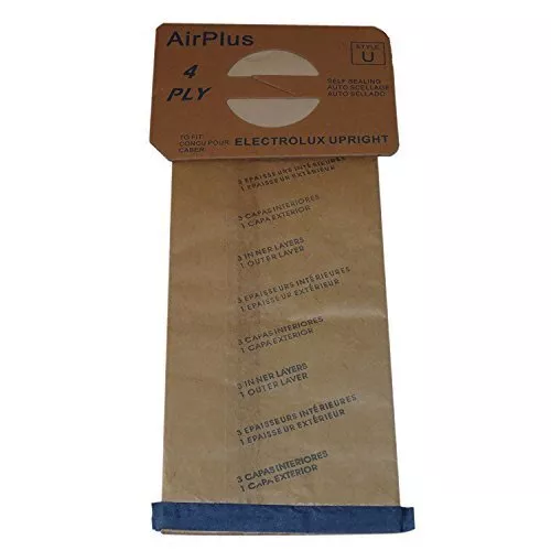 Replacement Part For Electrolux 8 Bags for Upright Vacuum Cleaner Style U 4 Ply Replacement Part For Electrolux 8 Bags for Upright Vacuum Cleaner Style U 4 Ply