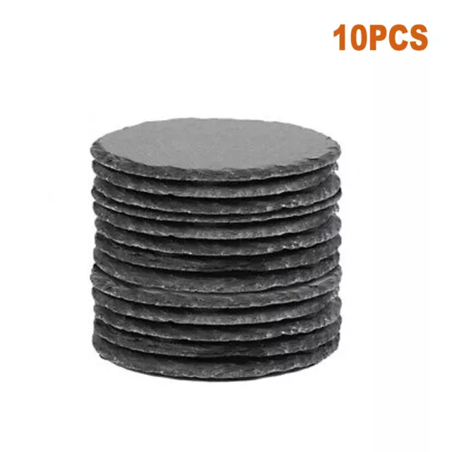 10PCS Stone Retro Cup Mat Slate Coaster for Drinks Beverages Wine Glass