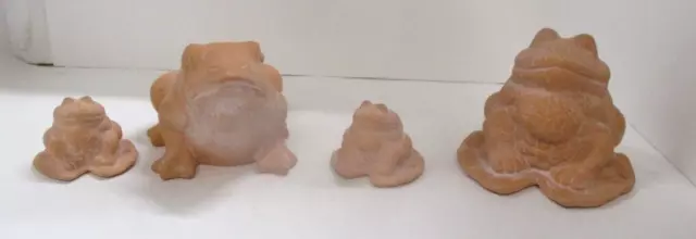 4 Terra Cotta Frogs