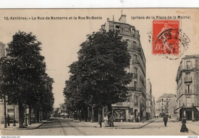 S5762 cpa 92 Asnières - la Rue de Nanterre et la Rue St Denis