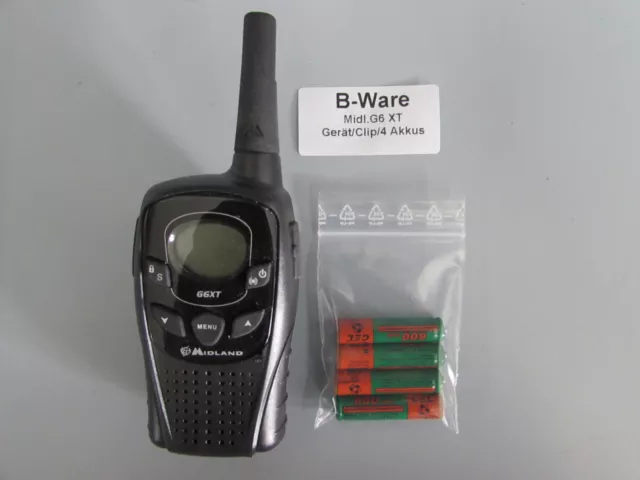 B-Ware MIDLAND G6  Ersatzgerät / Zusatzgerät PMR Funkgerät incl. Clip & Akkus