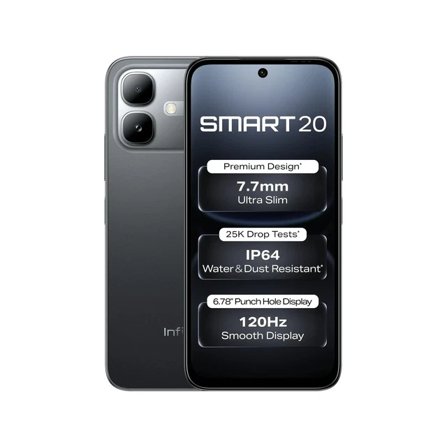 Go Smarta INFINIX SMART 20 Shadow Noir 4 Go/128 Go 5G Version mondiale débloqué ...