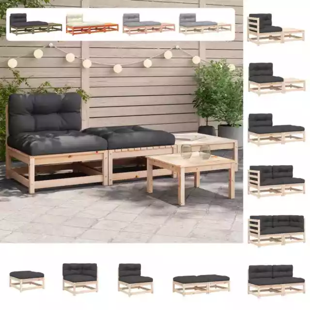 Gartensofa ohne Armlehnen Kissen Modular Sofa Sessel Massivholz Douglasie vidaXL