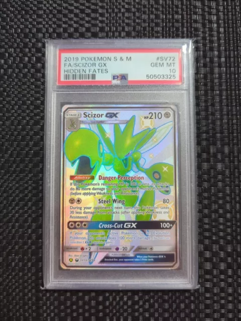 PSA 10 GEM MINT - Scizor GX - SV72/SV94 - Hidden Fates - Pokemon TCG Card