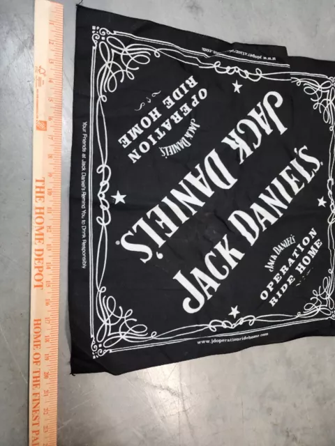 JACK DANIELS Old No. 7 Black 21" x 21" Bandana Handkerchief Scarf Daniel's NWOT 3