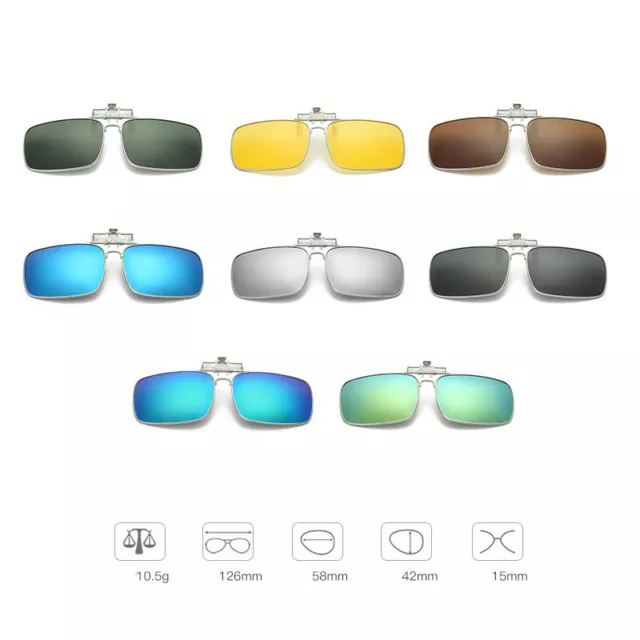 1pcs Sunglasses Polarized Clip On Driving Glasses Night Vision Lens UV400 Cool