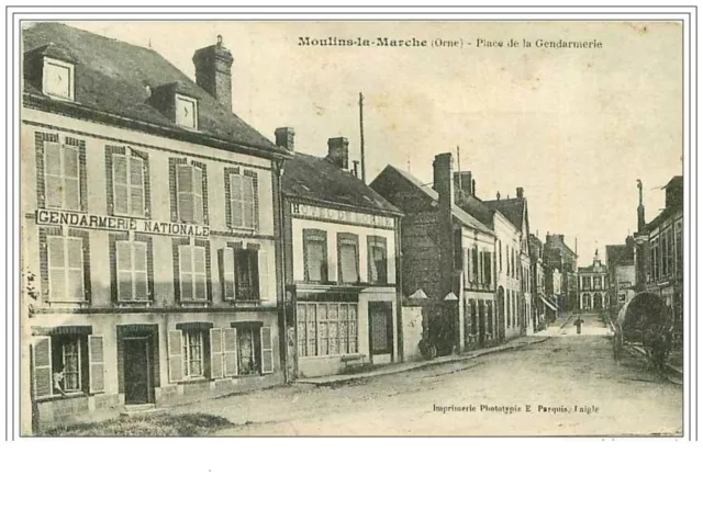 61.Moulins La Marche.place De La Gendarmerie.hotel De L'orne.gendarmerie Natio