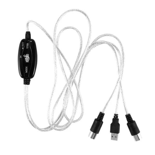USB IN-OUT Convertisseur de cable MIDI PC vers Cordon d'adaptateur de clavier E4