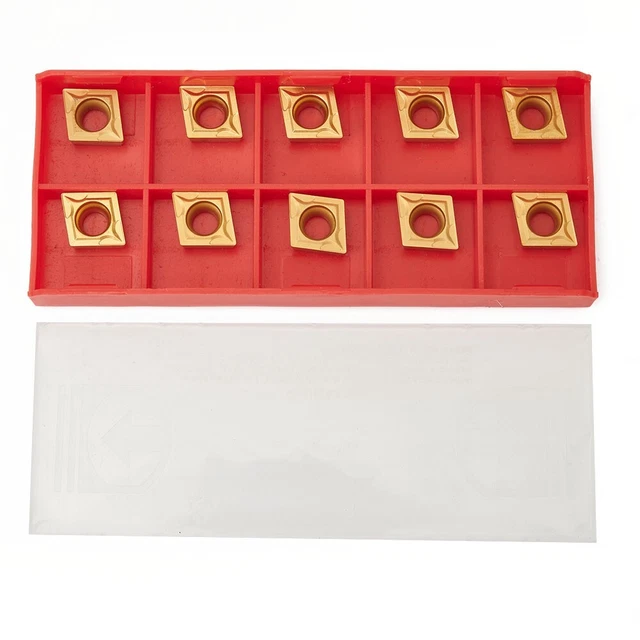 10 Pack CCMT09T304 BP010 Carbide Turning Inserts For Steel – 3.97mm Thick, R0.8 Angle – Fits SCMCN/L Holders