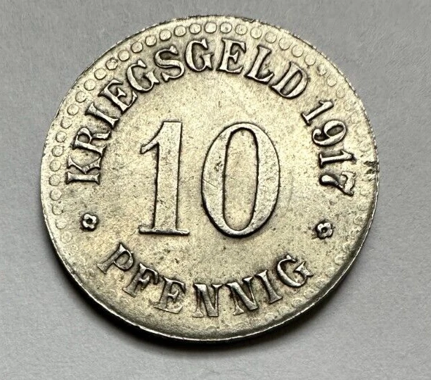 1917 Cassel  (Hessen-Nassau) Stadt 10 Pfennig Notgeld  Iron Coin Funck# 78.4