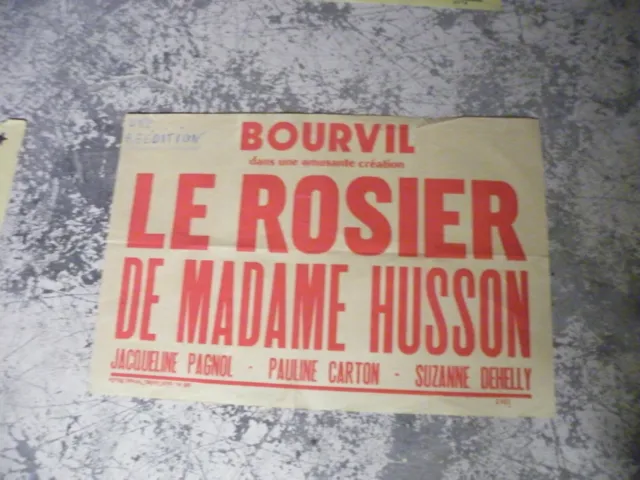 LE ROSIER DE MADAME HUSSON BOURVIL ancienne affiche film cinema 60*40CM