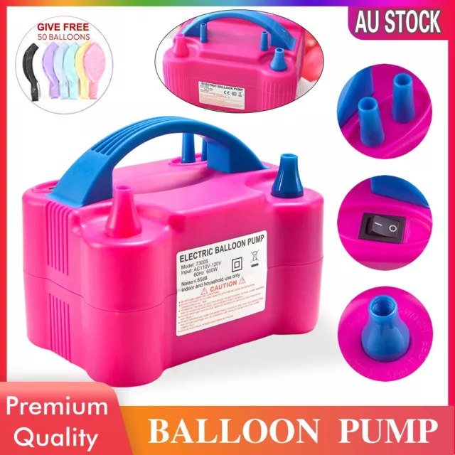 Electric Air Balloon Pump 2 Nozzle Automatic Portable 600W Inflator Balloon Arch