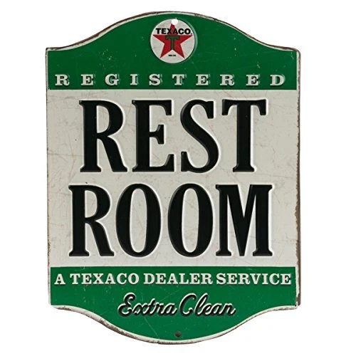Open Road Brands Texaco Restroom Embossed Metal Sign - Vintage Texaco Restroo...