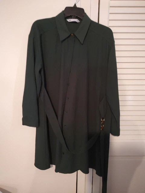 zara olive green shirt dress Elegant Habesha Wedding Dress with Intricate Green Embroidery – Habesha Kemis – Eritrean Wedding Dress M