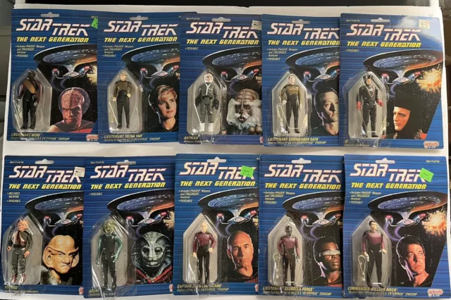 1988 Star Trek Vintage Galoob Full Set Of 10 Next Generation Figures