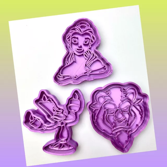 Set Of 3 from  Beauty And The Beast Cookie Cutters