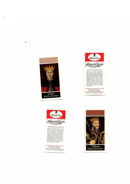 Kings & Queens Of England  Full  Set 50 Cards  Black Cat Carreras  1977 Ex/Mint