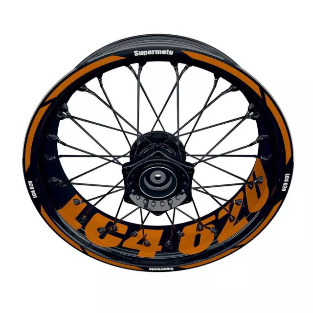 Felgenaufkleber Motorrad Wheelsticker für KTM LC4 620 orange Supermotoels