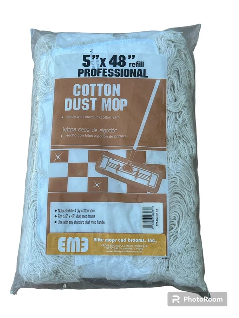 Elite Mops and Brooms 5"x48" Dust Cotton Mop Refill 1 pk! Brand New Sealed!