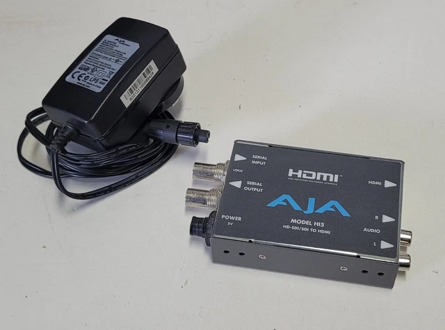AJA HI5 HD-SDI/SDI to HDMI Video Audio Converter w/ Power Supply