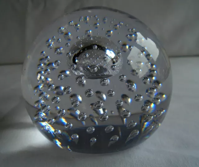 Large Vintage Whitefriars Art Glass Bubble Paperweight Pattern 9308 Flint Vgc